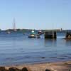 Freda Beach with a Tall Ship